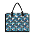 Blue Rainbow Unicorn Pattern Print Canvas Tote Bag