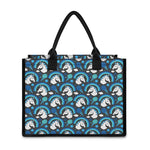 Blue Rainbow Unicorn Pattern Print Canvas Tote Bag