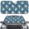 Blue Rainbow Unicorn Pattern Print Car Windshield Sun Shade