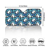 Blue Rainbow Unicorn Pattern Print Car Windshield Sun Shade