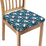 Blue Rainbow Unicorn Pattern Print Chair Cushion Cover