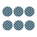 Blue Rainbow Unicorn Pattern Print Coaster Set