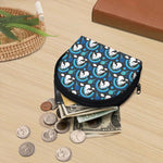Blue Rainbow Unicorn Pattern Print Coin Purse