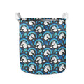 Blue Rainbow Unicorn Pattern Print Collapsible Laundry Basket