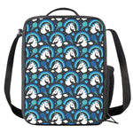 Blue Rainbow Unicorn Pattern Print Crossbody Lunch Bag
