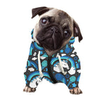 Blue Rainbow Unicorn Pattern Print Dog Zip Up Hoodie