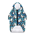 Blue Rainbow Unicorn Pattern Print Dog Zip Up Hoodie