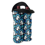 Blue Rainbow Unicorn Pattern Print Double Neoprene Wine Tote