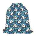 Blue Rainbow Unicorn Pattern Print Drawstring Bag