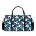 Blue Rainbow Unicorn Pattern Print Duffle Bag