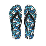 Blue Rainbow Unicorn Pattern Print Flip Flops