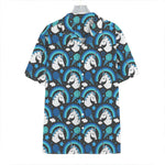Blue Rainbow Unicorn Pattern Print Hawaiian Shirt