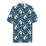 Blue Rainbow Unicorn Pattern Print Hawaiian Shirt
