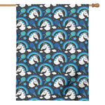 Blue Rainbow Unicorn Pattern Print House Flag