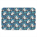 Blue Rainbow Unicorn Pattern Print Indoor Door Mat