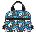 Blue Rainbow Unicorn Pattern Print Insulated Lunch Bag