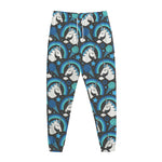 Blue Rainbow Unicorn Pattern Print Jogger Pants