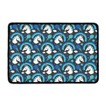 Blue Rainbow Unicorn Pattern Print Kitchen Mat