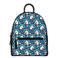 Blue Rainbow Unicorn Pattern Print Leather Backpack