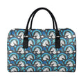 Blue Rainbow Unicorn Pattern Print Leather Duffel Bag