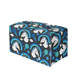 Blue Rainbow Unicorn Pattern Print Leather Tissue Box Cover