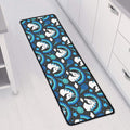 Blue Rainbow Unicorn Pattern Print Long Kitchen Mat