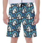Blue Rainbow Unicorn Pattern Print Men's Beach Shorts