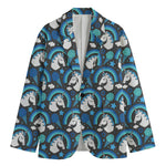 Blue Rainbow Unicorn Pattern Print Men's Blazer