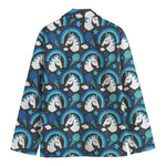 Blue Rainbow Unicorn Pattern Print Men's Blazer