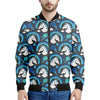 Blue Rainbow Unicorn Pattern Print Men's Bomber Jacket