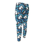 Blue Rainbow Unicorn Pattern Print Men's Compression Pants