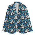Blue Rainbow Unicorn Pattern Print Men's Cotton Blazer