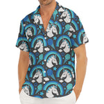 Blue Rainbow Unicorn Pattern Print Men's Deep V-Neck Shirt
