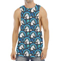 Blue Rainbow Unicorn Pattern Print Men's Muscle Tank Top