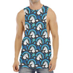 Blue Rainbow Unicorn Pattern Print Men's Muscle Tank Top