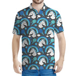 Blue Rainbow Unicorn Pattern Print Men's Polo Shirt