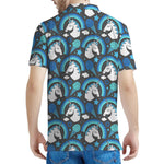 Blue Rainbow Unicorn Pattern Print Men's Polo Shirt