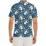 Blue Rainbow Unicorn Pattern Print Men's Short Sleeve Rash Guard