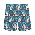 Blue Rainbow Unicorn Pattern Print Men's Athletic Shorts