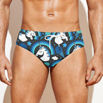 Blue Rainbow Unicorn Pattern Print Men's Swim Briefs