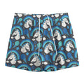 Blue Rainbow Unicorn Pattern Print Mesh Shorts