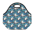 Blue Rainbow Unicorn Pattern Print Neoprene Lunch Bag