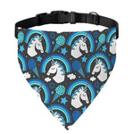 Blue Rainbow Unicorn Pattern Print Over The Collar Dog Bandana