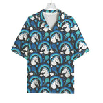 Blue Rainbow Unicorn Pattern Print Rayon Hawaiian Shirt