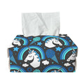 Blue Rainbow Unicorn Pattern Print Rectangle Tissue Box Cover