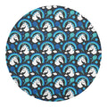 Blue Rainbow Unicorn Pattern Print Round Blanket