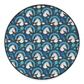 Blue Rainbow Unicorn Pattern Print Round Floor Mat