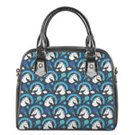 Blue Rainbow Unicorn Pattern Print Shoulder Handbag
