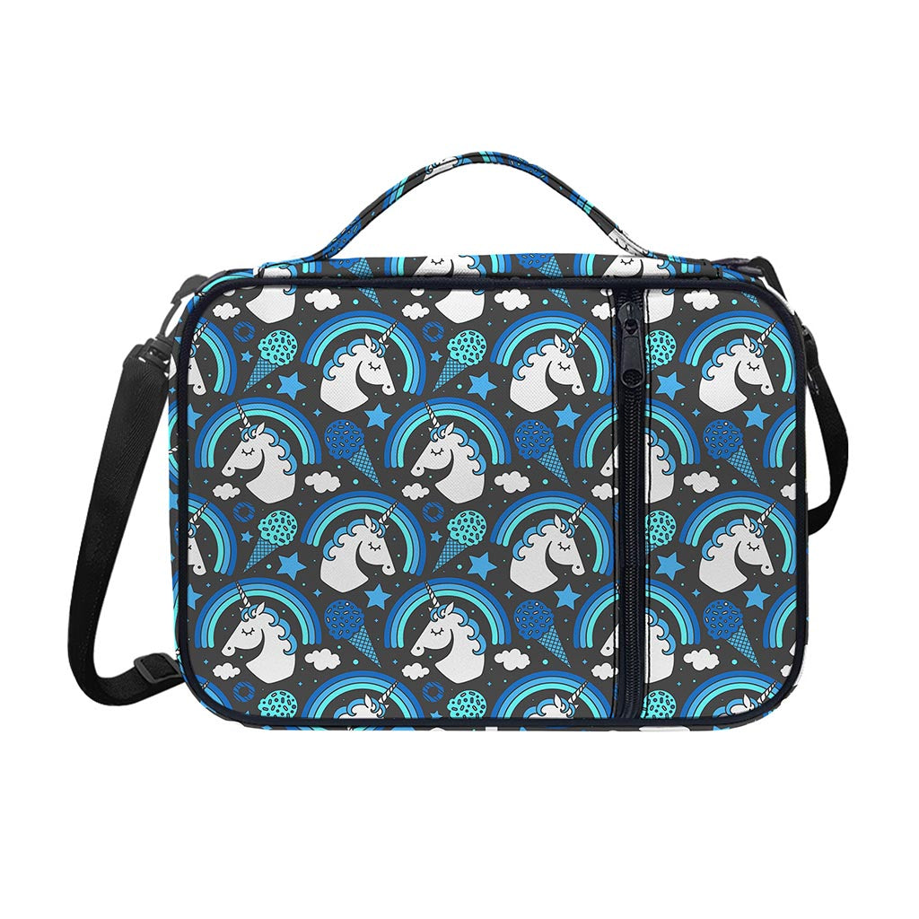 Blue Rainbow Unicorn Pattern Print Shoulder Strap Bible Bag