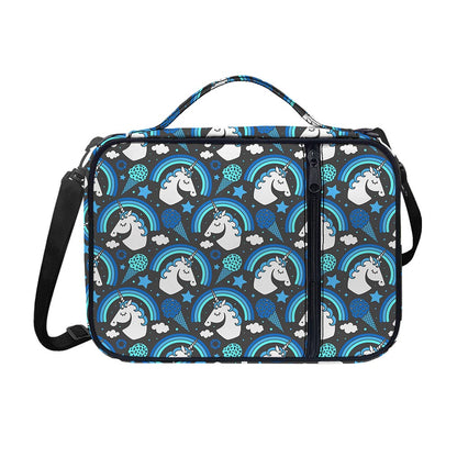 Blue Rainbow Unicorn Pattern Print Shoulder Strap Bible Bag